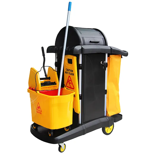 Load image into Gallery viewer, Wagen Poly Range Lockable Janitors Cart
