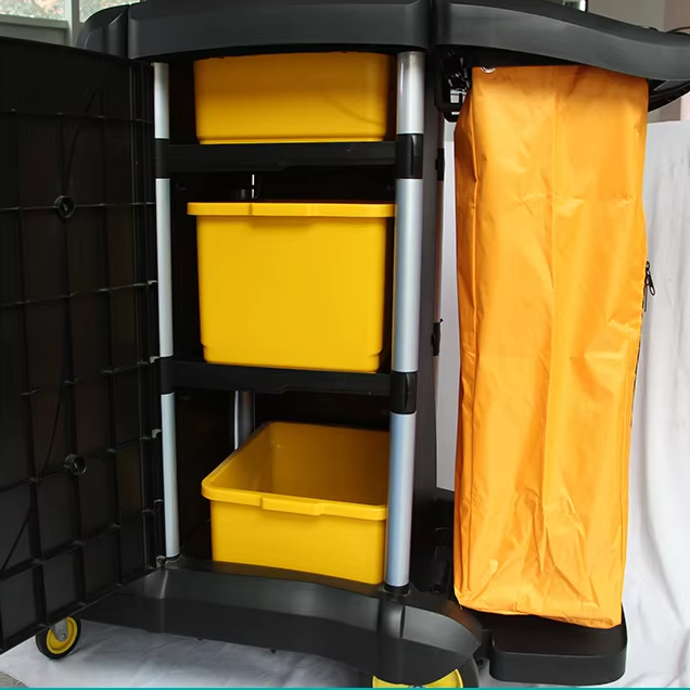 Load image into Gallery viewer, Wagen Poly Range Lockable Janitors Cart
